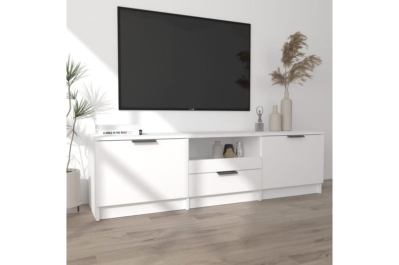 TV-benk hvit 140x35x40 cm konstruert tre - Hvit - TV-benk & mediabenk