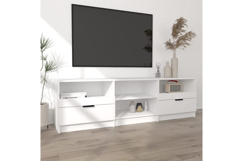 TV-benk hvit 150x33,5x45 cm konstruert tre - Hvit - Møbler - Mediamøbel & tv møbel - TV-benk & mediabenk
