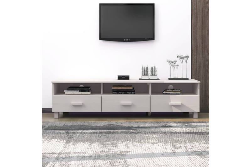 TV-benk hvit 158x40x40 cm heltre furu - Hvit - Møbler - Mediamøbel & tv møbel - TV-benk & mediabenk
