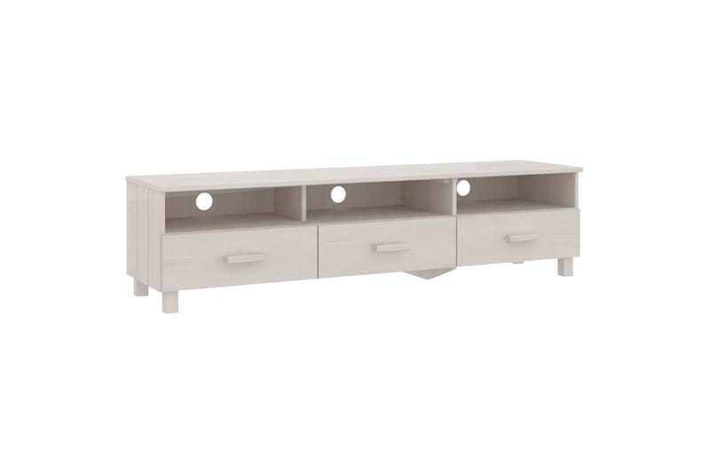 TV-benk hvit 158x40x40 cm heltre furu - Hvit - Møbler - Mediamøbel & tv møbel - TV-benk & mediabenk