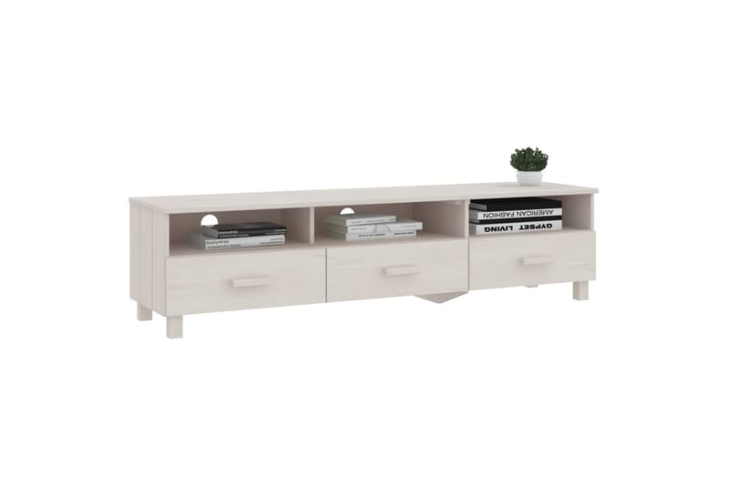TV-benk hvit 158x40x40 cm heltre furu - Hvit - Møbler - Mediamøbel & tv møbel - TV-benk & mediabenk