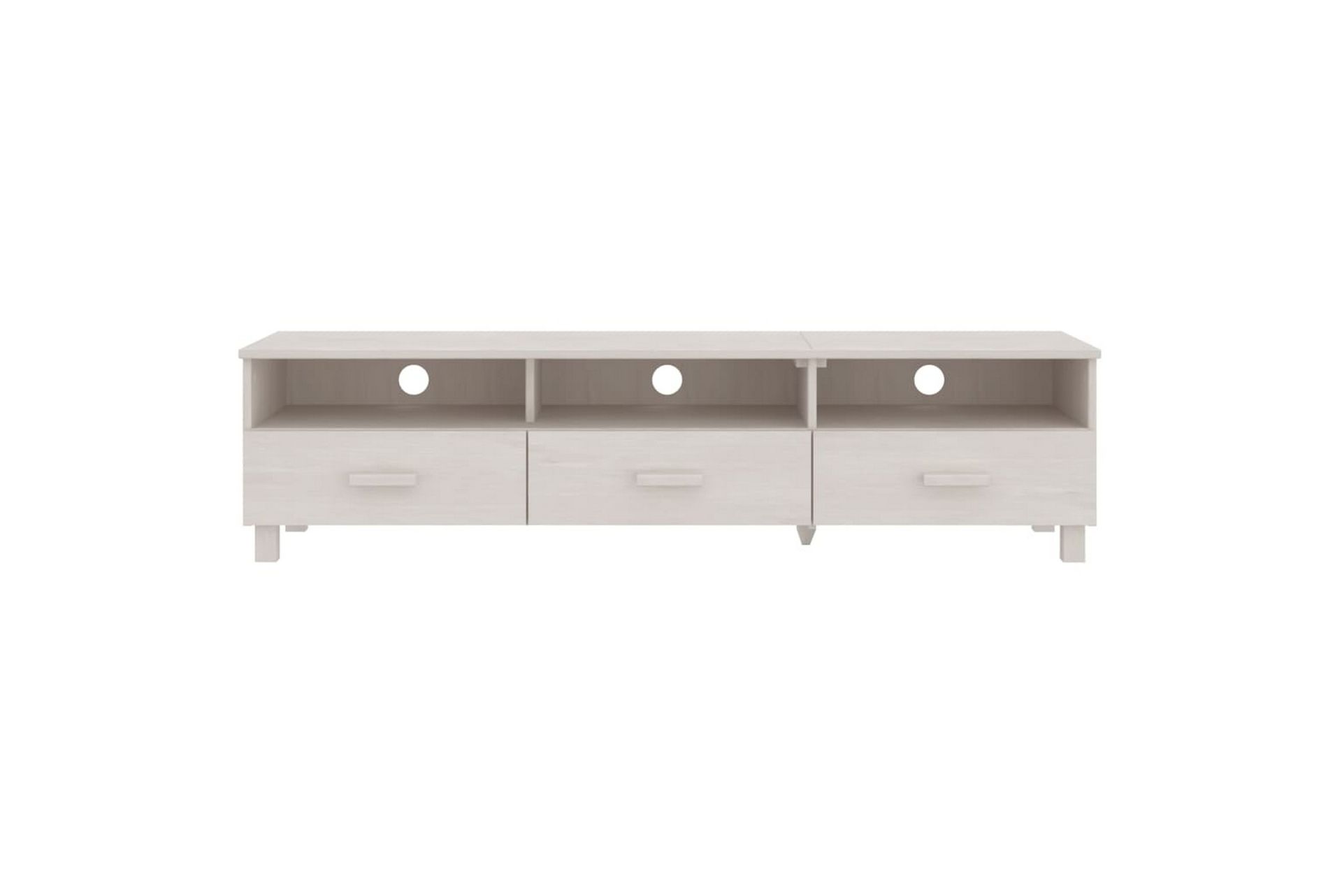 TV-benk hvit 158x40x40 cm heltre furu - Hvit - Møbler - Mediamøbel & tv møbel - TV-benk & mediabenk