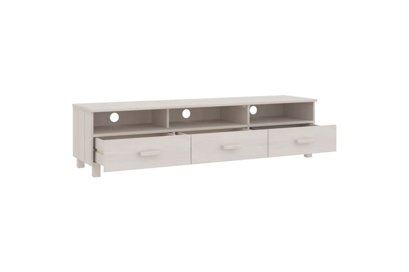 TV-benk hvit 158x40x40 cm heltre furu - Hvit - Møbler - Mediamøbel & tv møbel - TV-benk & mediabenk