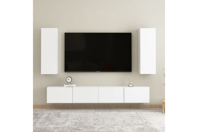 TV-benk hvit 30,5x30x90 cm sponplate - Hvit - Møbler - Mediamøbel & tv møbel - TV-benk & mediabenk
