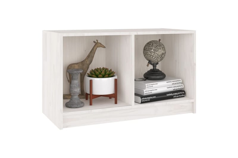 TV-benk hvit 70x33x42 cm heltre furu - Hvit - Møbler - Mediamøbel & tv møbel - TV-benk & mediabenk