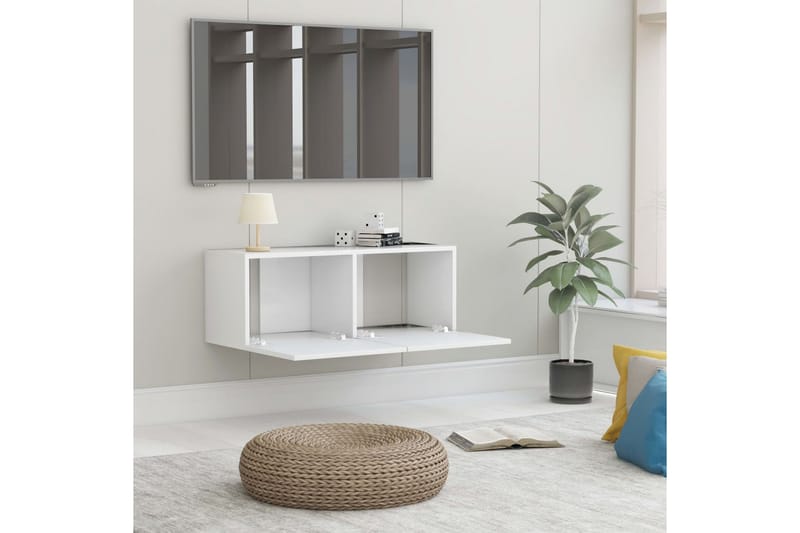TV-benk hvit 80x30x30 cm sponplate - Møbler - Mediamøbel & tv møbel - TV-benk & mediabenk