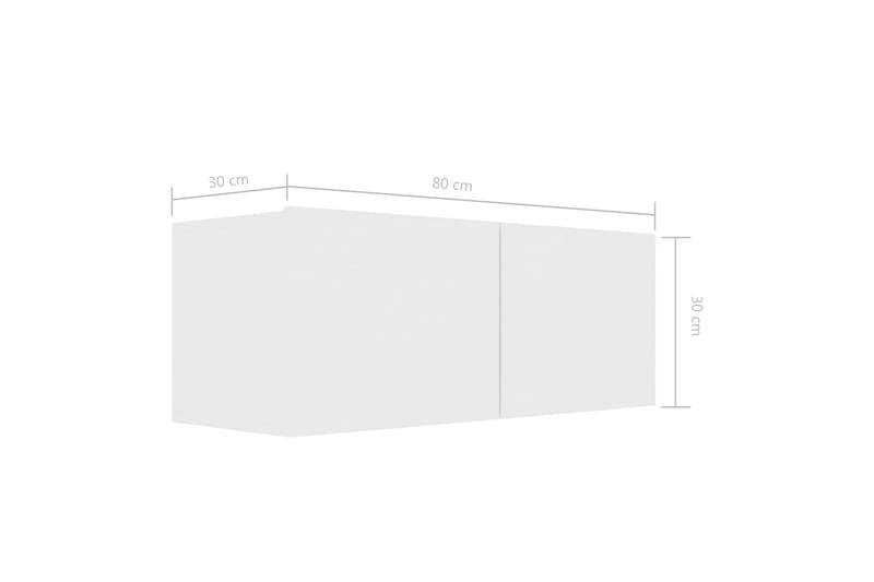 TV-benk hvit 80x30x30 cm sponplate - Møbler - Mediamøbel & tv møbel - TV-benk & mediabenk