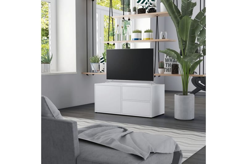 TV-benk hvit 80x34x36 cm sponplate - Hvit - Møbler - Mediamøbel & tv møbel - TV-benk & mediabenk