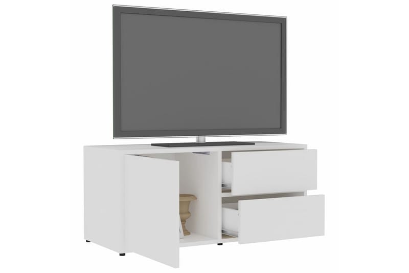 TV-benk hvit 80x34x36 cm sponplate - Hvit - Møbler - Mediamøbel & tv møbel - TV-benk & mediabenk