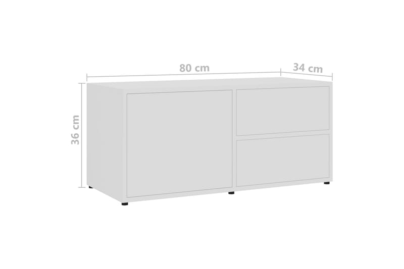 TV-benk hvit 80x34x36 cm sponplate - Hvit - Møbler - Mediamøbel & tv møbel - TV-benk & mediabenk