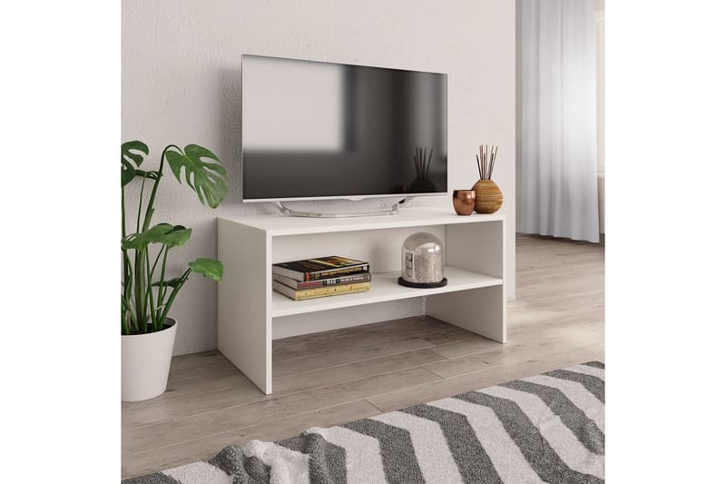 TV-benk hvit 80x40x40 cm sponplate - Hvit - Møbler - Mediamøbel & tv møbel - TV-benk & mediabenk