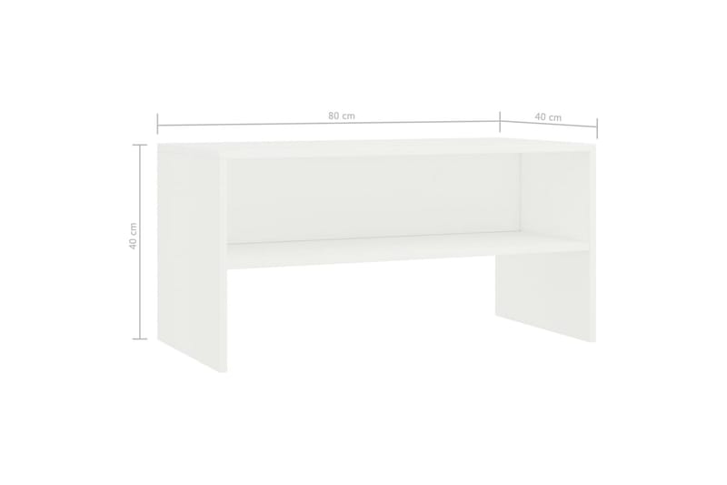 TV-benk hvit 80x40x40 cm sponplate - Hvit - TV-benk & mediabenk