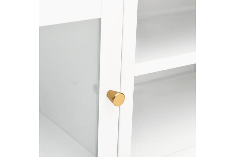 TV-benk hvit 90x30x44 cm stål og glass - Hvit - Møbler - Mediamøbel & tv møbel - TV-benk & mediabenk