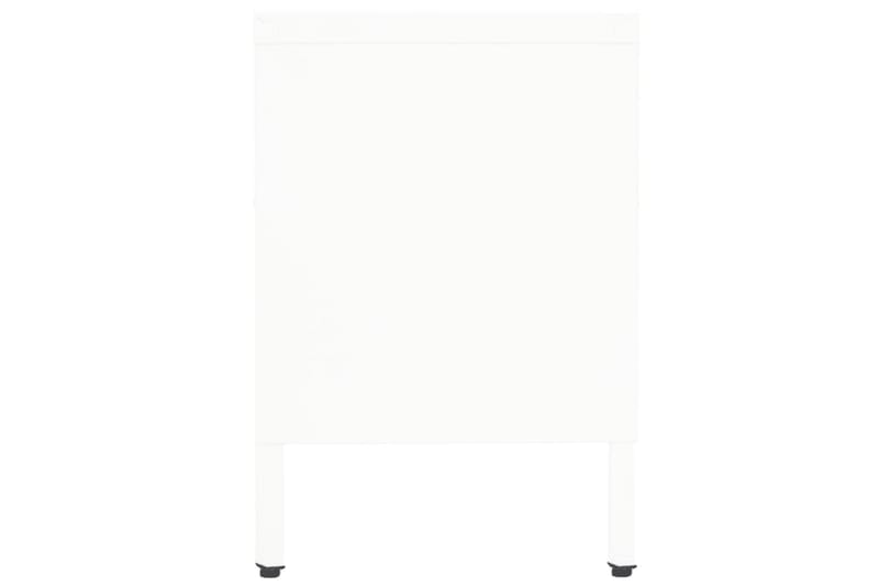 TV-benk hvit 90x30x44 cm stål og glass - Hvit - Møbler - Mediamøbel & tv møbel - TV-benk & mediabenk