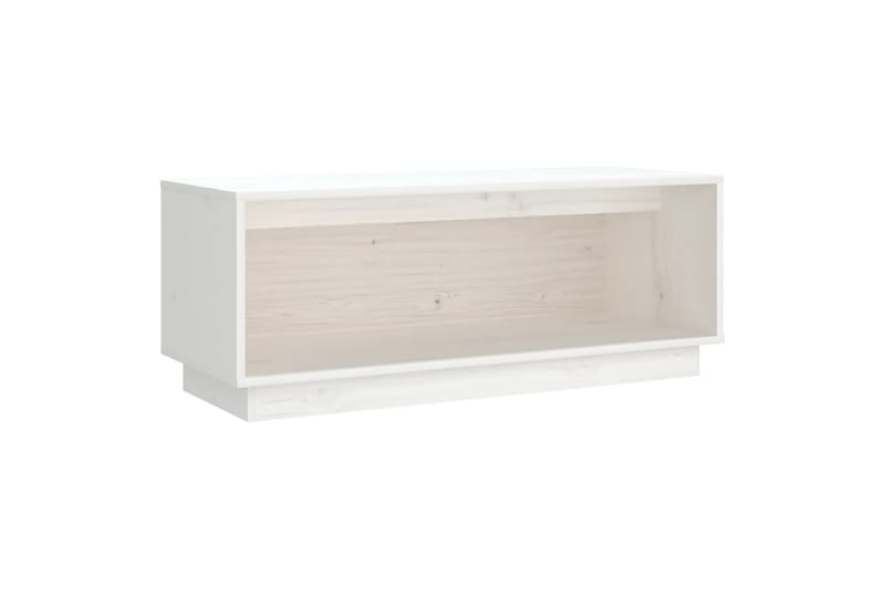 TV-benk hvit 90x35x35 cm heltre furu - Hvit - TV-benk & mediabenk