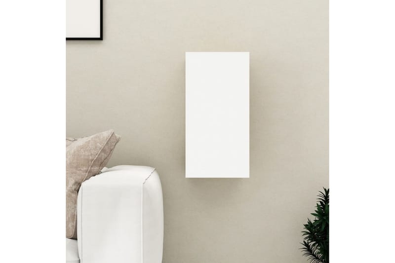 TV-benk hvit og sonoma eik 30,5x30x60 cm sponplate - Beige - Møbler - Mediamøbel & tv møbel - TV-benk & mediabenk