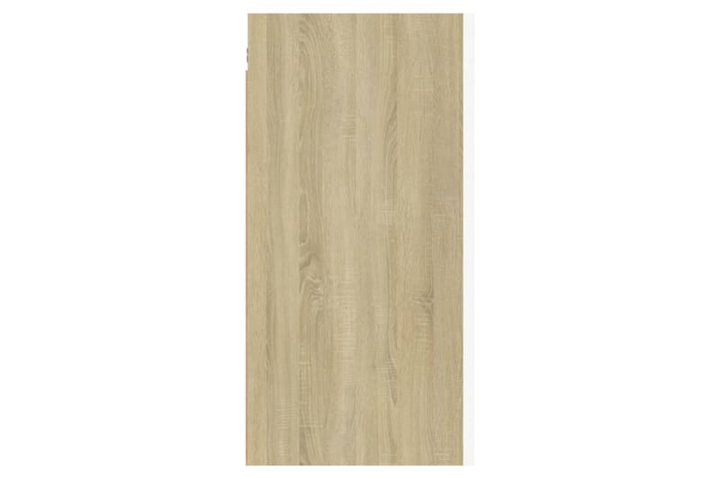 TV-benk hvit og sonoma eik 30,5x30x60 cm sponplate - Beige - Møbler - Mediamøbel & tv møbel - TV-benk & mediabenk