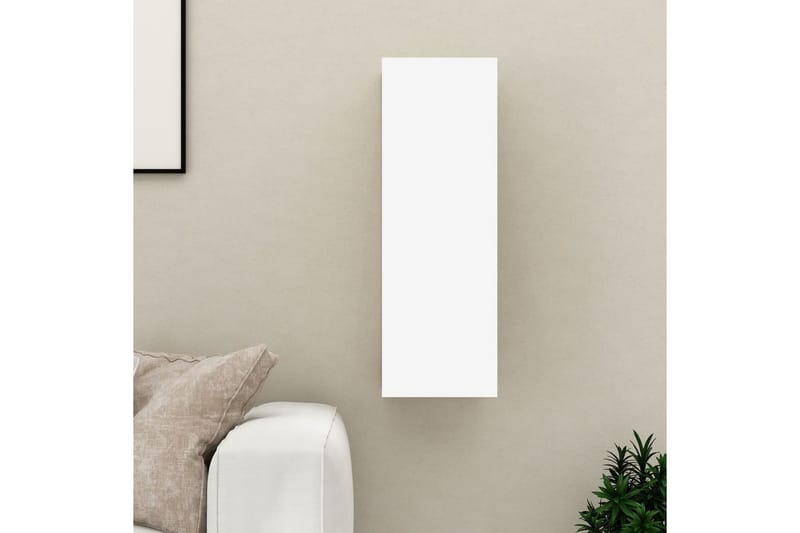 TV-benk hvit og sonoma eik 30,5x30x90 cm sponplate - Beige - Møbler - Mediamøbel & tv møbel - TV-benk & mediabenk