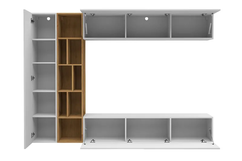 Tv-benk - Hvit|Eik - Møbler - Mediamøbel & tv møbel - TV-benk & mediabenk