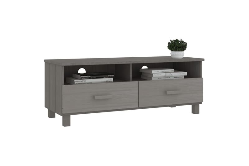 TV-benk lysegrå 106x40x40 cm heltre furu - Grå - Møbler - Mediamøbel & tv møbel - TV-benk & mediabenk