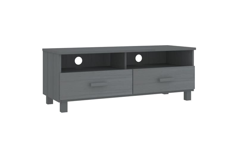 TV-benk mørkegrå 106x40x40 cm heltre furu - Grå - Møbler - Mediamøbel & tv møbel - TV-benk & mediabenk