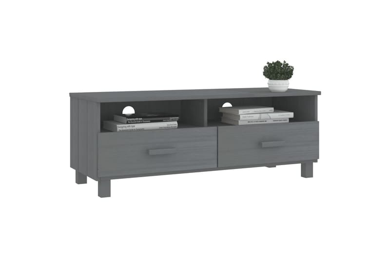 TV-benk mørkegrå 106x40x40 cm heltre furu - Grå - Møbler - Mediamøbel & tv møbel - TV-benk & mediabenk