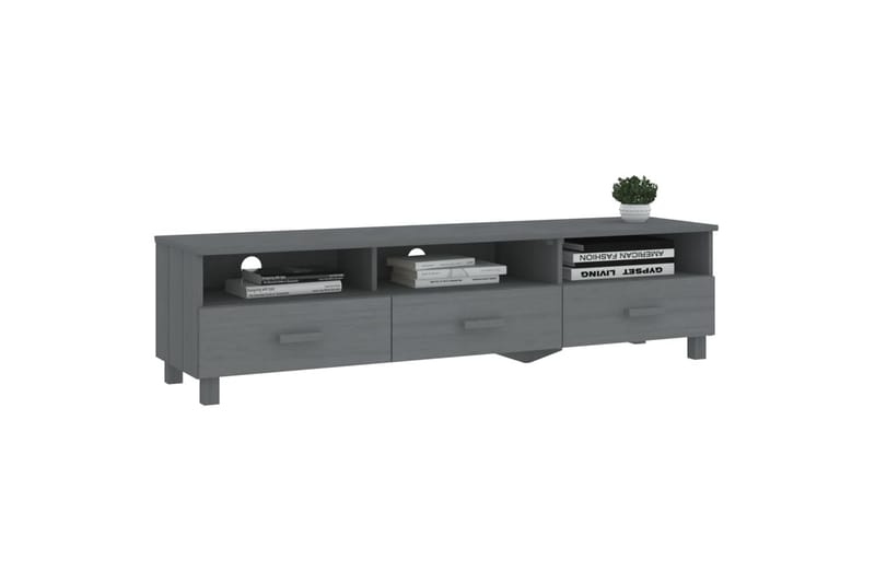 TV-benk mørkegrå 158x40x40 cm heltre furu - Grå - Møbler - Mediamøbel & tv møbel - TV-benk & mediabenk