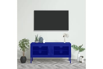 TV-benk marineblå 105x35x50 cm stål - Blå - Møbler - Mediamøbel & tv møbel - TV-benk & mediabenk