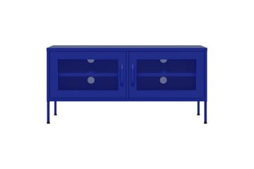 TV-benk marineblå 105x35x50 cm stål - Blå - Møbler - Mediamøbel & tv møbel - TV-benk & mediabenk