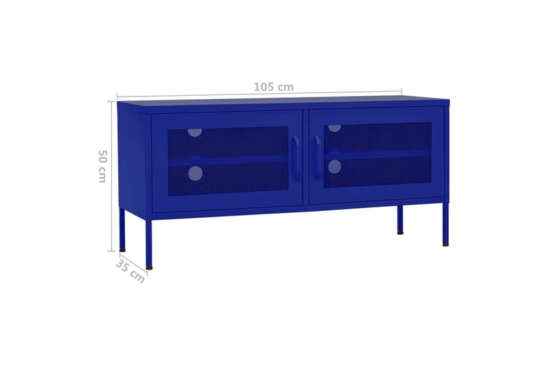 TV-benk marineblå 105x35x50 cm stål - Blå - Møbler - Mediamøbel & tv møbel - TV-benk & mediabenk