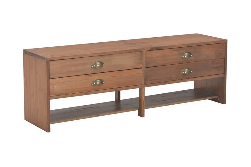 TV-benk med 4 skuffer 120x30x40 cm heltre gran - Brun - Møbler - Mediamøbel & tv møbel - TV-benk & mediabenk