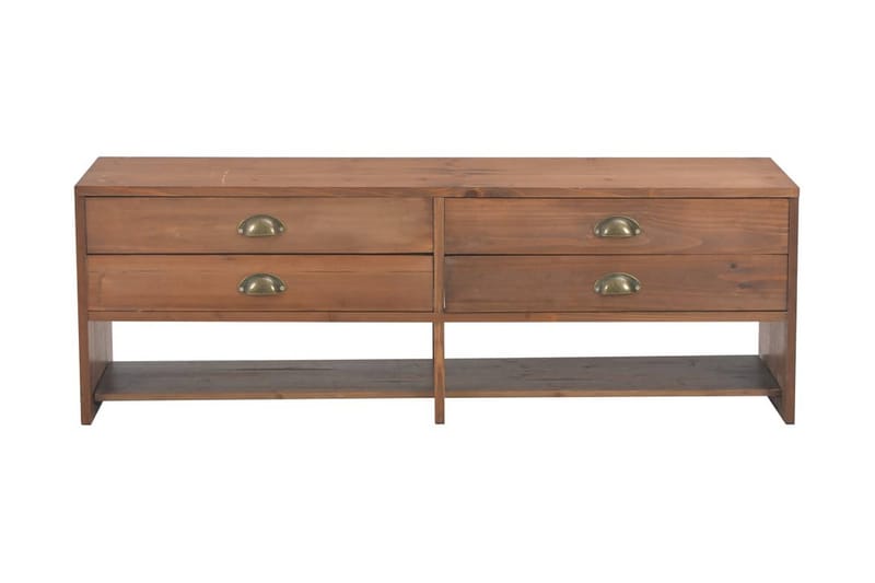 TV-benk med 4 skuffer 120x30x40 cm heltre gran - Brun - Møbler - Mediamøbel & tv møbel - TV-benk & mediabenk