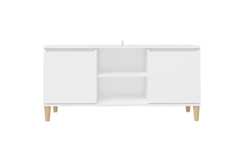 TV-benk med ben i heltre hvit 103,5x35x50 cm - Hvit - Møbler - Mediamøbel & tv møbel - TV-benk & mediabenk