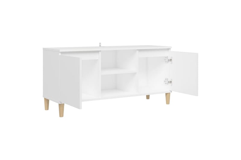 TV-benk med ben i heltre hvit 103,5x35x50 cm - Hvit - Møbler - Mediamøbel & tv møbel - TV-benk & mediabenk