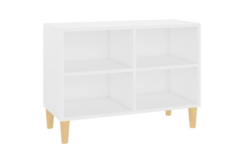 TV-benk med ben i heltre hvit 69,5x30x50 cm - Hvit - Møbler - Mediamøbel & tv møbel - TV-benk & mediabenk
