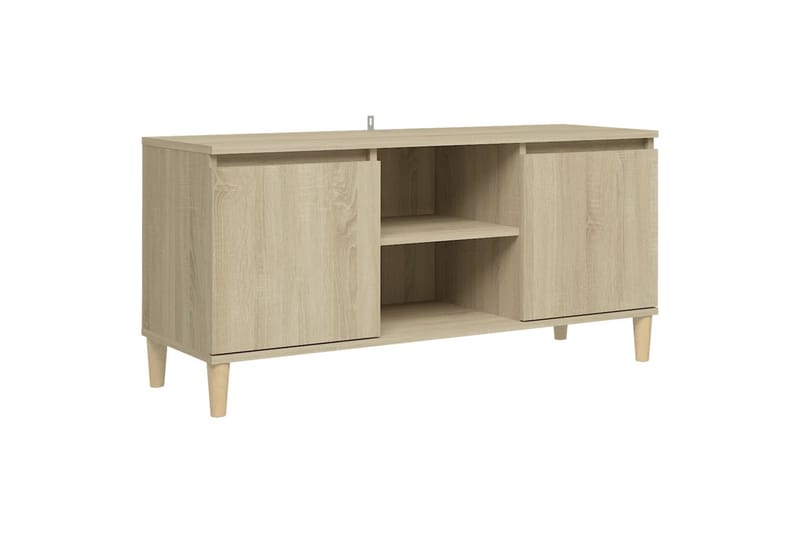 TV-benk med ben i heltre sonoma eik 103,5x35x50 cm - Brun - Møbler - Mediamøbel & tv møbel - TV-benk & mediabenk
