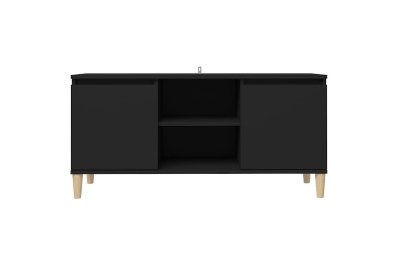 TV-benk med ben i heltre svart 103,5x35x50 cm - Svart - Møbler - Mediamøbel & tv møbel - TV-benk & mediabenk