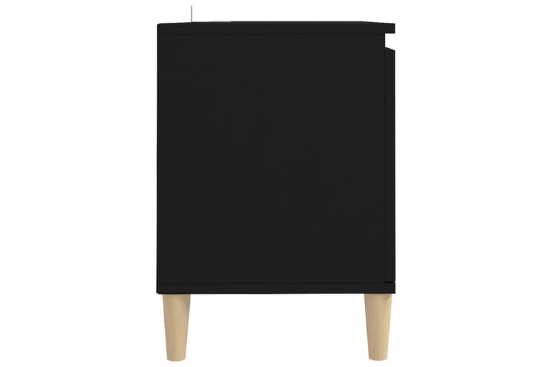 TV-benk med ben i heltre svart 103,5x35x50 cm - Svart - Møbler - Mediamøbel & tv møbel - TV-benk & mediabenk