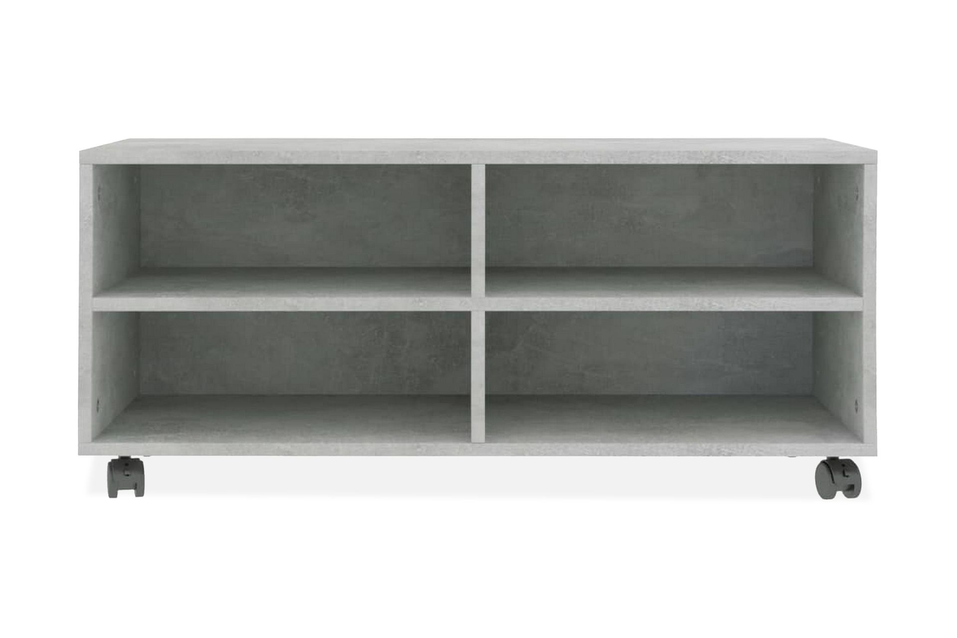 TV-benk med hjul betonggrå 90x35x35 cm sponplate - Grå - Møbler - Mediamøbel & tv møbel - TV-benk & mediabenk
