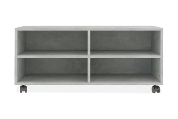 TV-benk med hjul betonggrå 90x35x35 cm sponplate - Grå - Møbler - Mediamøbel & tv møbel - TV-benk & mediabenk