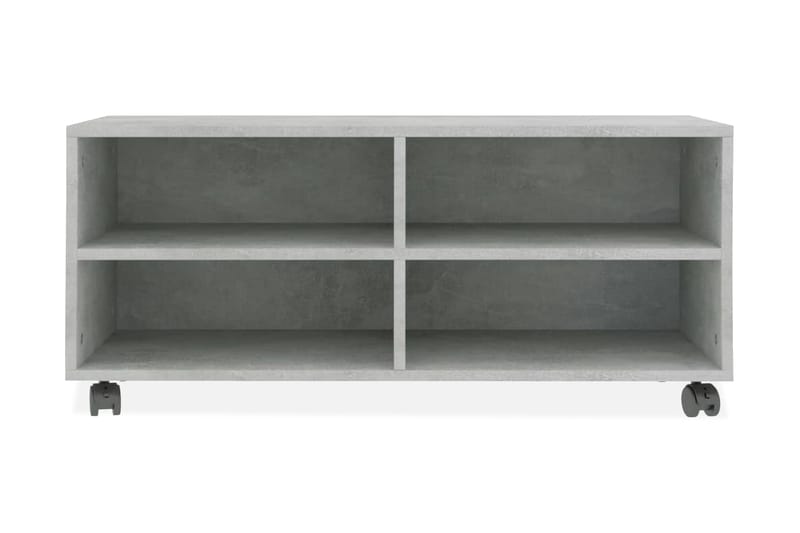 TV-benk med hjul betonggrå 90x35x35 cm sponplate - Grå - Møbler - Mediamøbel & tv møbel - TV-benk & mediabenk