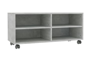 TV-benk med hjul betonggrå 90x35x35 cm sponplate - Grå - Møbler - Mediamøbel & tv møbel - TV-benk & mediabenk