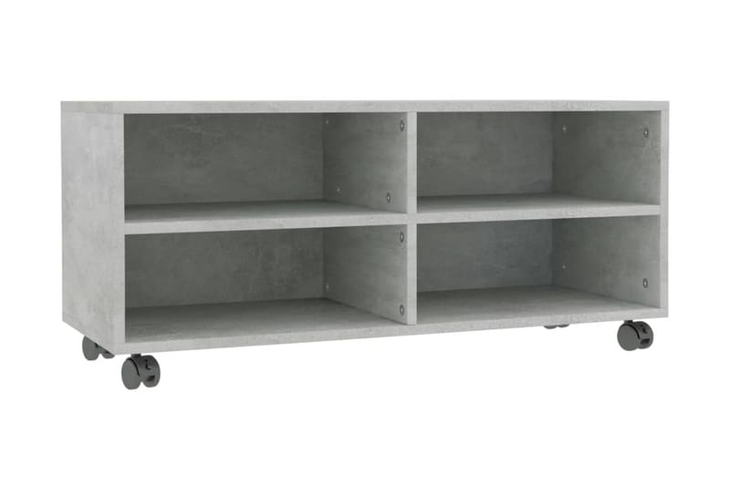 TV-benk med hjul betonggrå 90x35x35 cm sponplate - Grå - Møbler - Mediamøbel & tv møbel - TV-benk & mediabenk