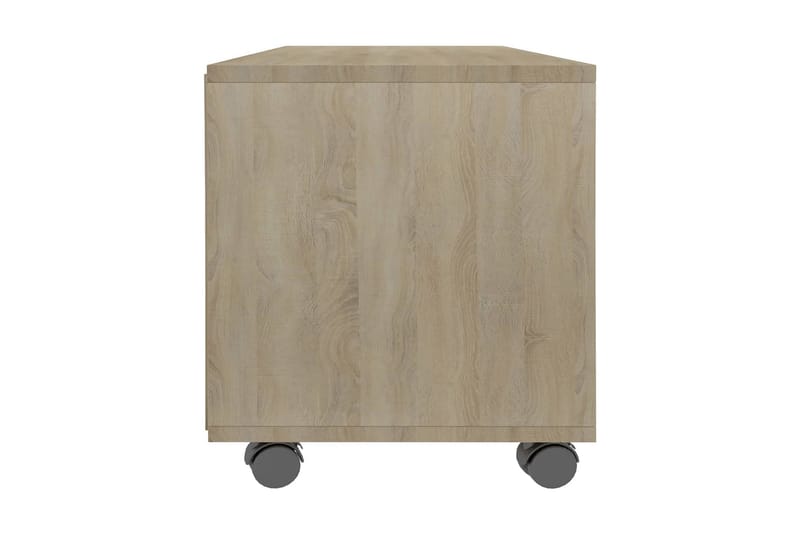 TV-benk med hjul sonoma eik 90x35x35 cm sponplate - Brun - Møbler - Mediamøbel & tv møbel - TV-benk & mediabenk