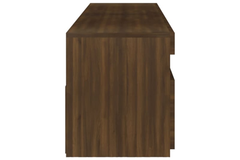 TV-benk med LED-lys 2 stk brun eik 75x35x40 cm - Brun - Møbler - Mediamøbel & tv møbel - TV-benk & mediabenk