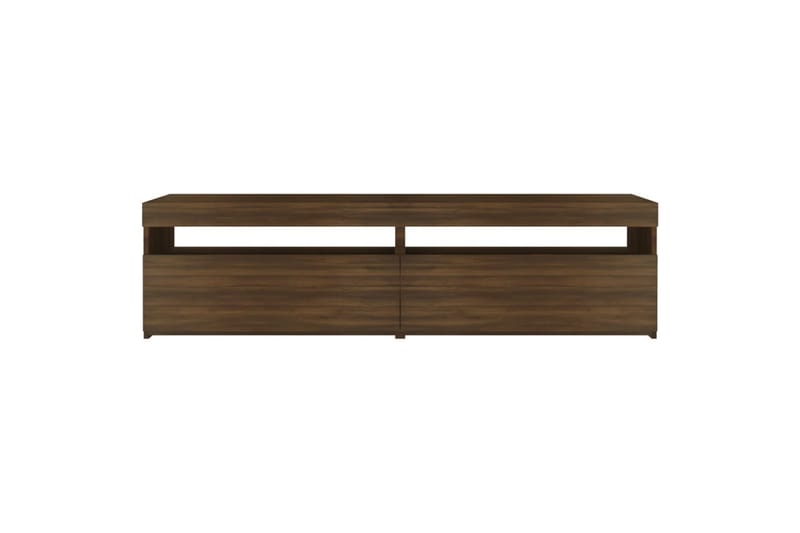 TV-benk med LED-lys 2 stk brun eik 75x35x40 cm - Brun - Møbler - Mediamøbel & tv møbel - TV-benk & mediabenk