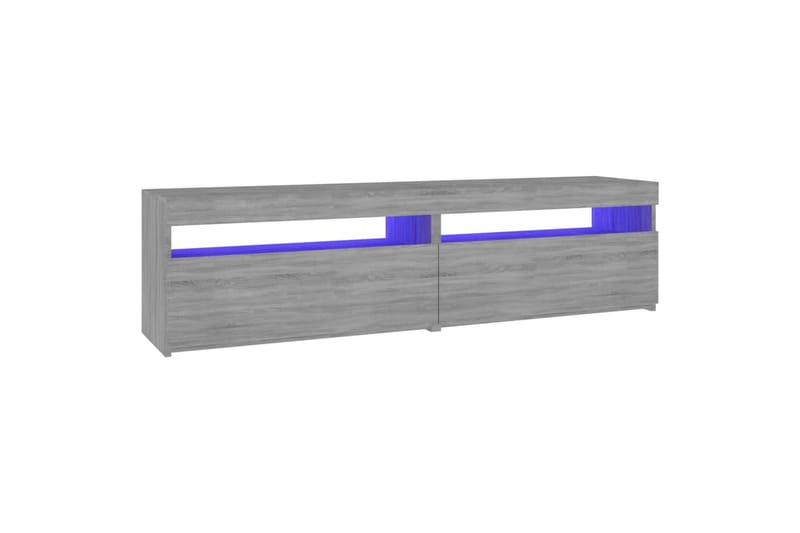 TV-benk med LED-lys 2 stk grå sonoma 75x35x40 cm - Grå - Møbler - Mediamøbel & tv møbel - TV-benk & mediabenk