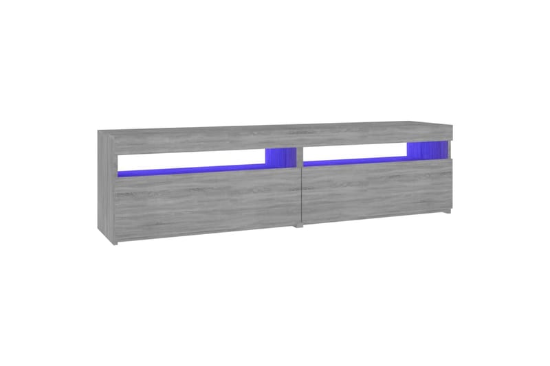 TV-benk med LED-lys 2 stk grå sonoma 75x35x40 cm - Grå - TV-benk & mediabenk