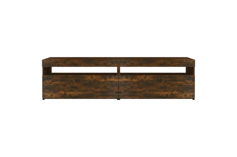 TV-benk med LED-lys 2 stk røkt eik 75x35x40 cm - Brun - Møbler - Mediamøbel & tv møbel - TV-benk & mediabenk
