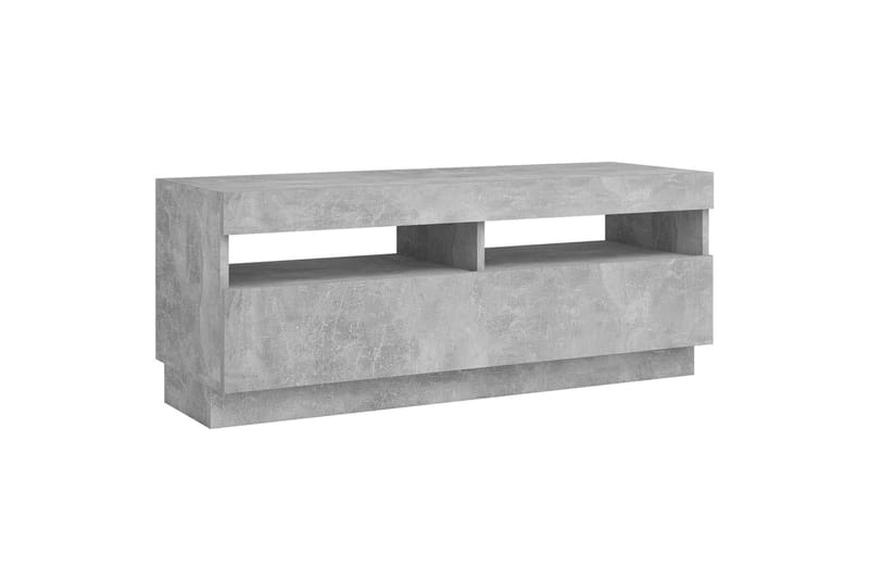 TV-benk med LED-lys betonggrå 100x35x40 cm - Grå - Møbler - Mediamøbel & tv møbel - TV-benk & mediabenk